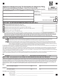 Document preview: Form 511-EF Oklahoma Individual Income Tax Declaration for Electronic Filing - Oklahoma, 2023