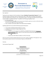 Taxi Assistance Program Registration Form - Nevada