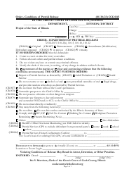 Document preview: Form CCG0145 Order - Conditions of Pretrial Release - Cook County, Illinois
