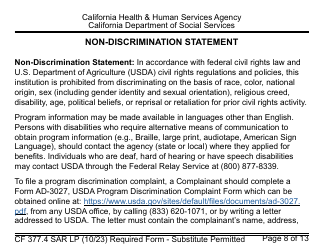 Form CF377.4 SAR LP CalFresh Notice of Change for Semi-annual Reporting Households - Large Print - California, Page 8
