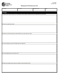 Document preview: Form 8401 Employment First Discovery Tool - Texas