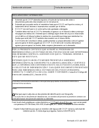 Solicitud Del Programa De Indemnizacion a Las Victimas De Delitos (Cvcp) - Washington, D.C. (Spanish), Page 7