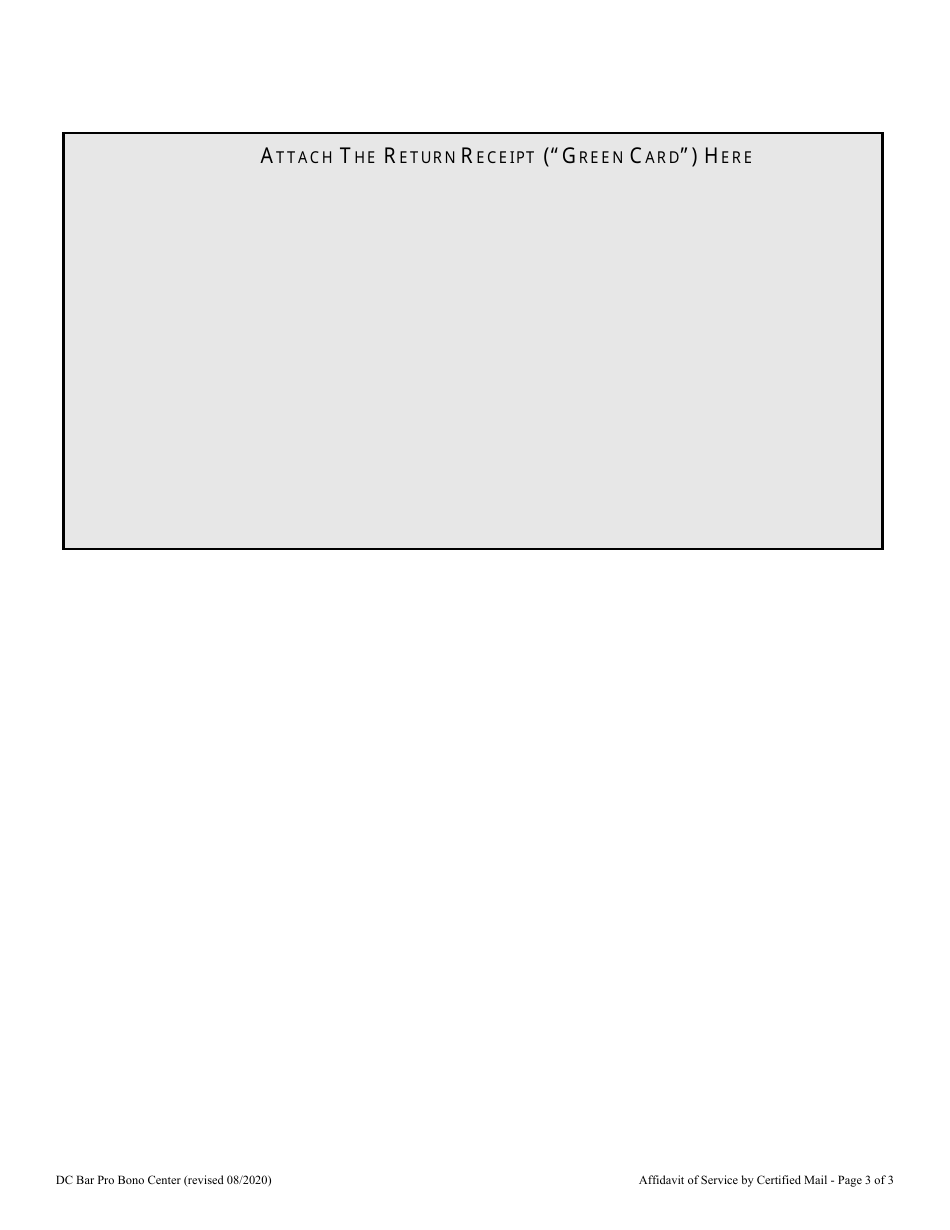 Affidavit of Service by Certified Mail - Washington, D.C., Page 3