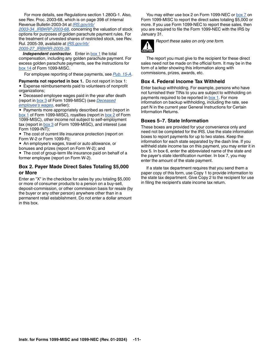 Instructions for IRS Form 1099-MISC, 1099-NEC, Page 11