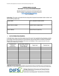 Form FIS2370 Surprise Medical Billing Response to Calculation Review Request - Michigan