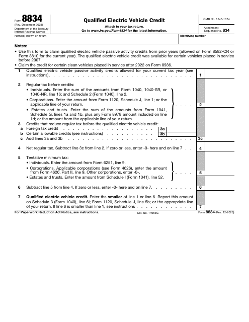 IRS Form 8834  Printable Pdf