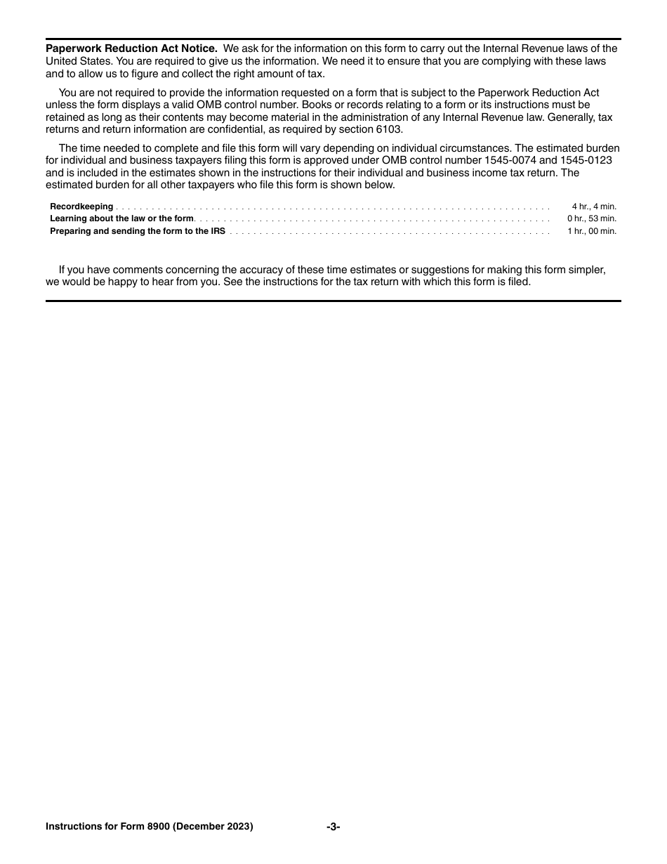 Instructions for IRS Form 8900 Qualified Railroad Track Maintenance Credit, Page 3