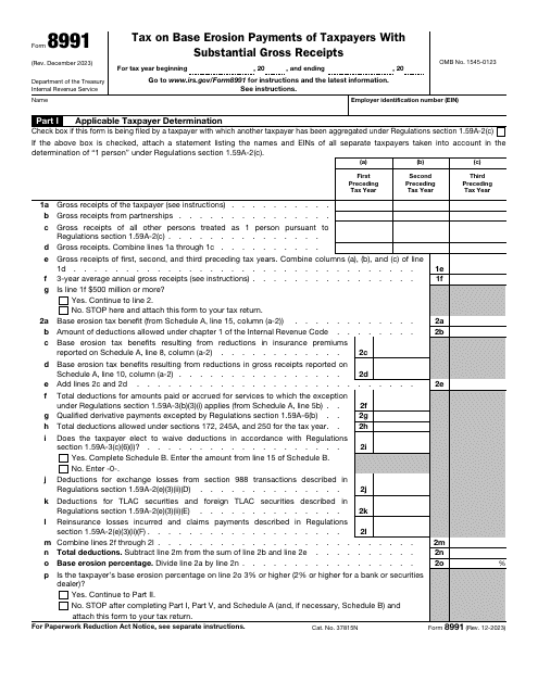 IRS Form 8991  Printable Pdf