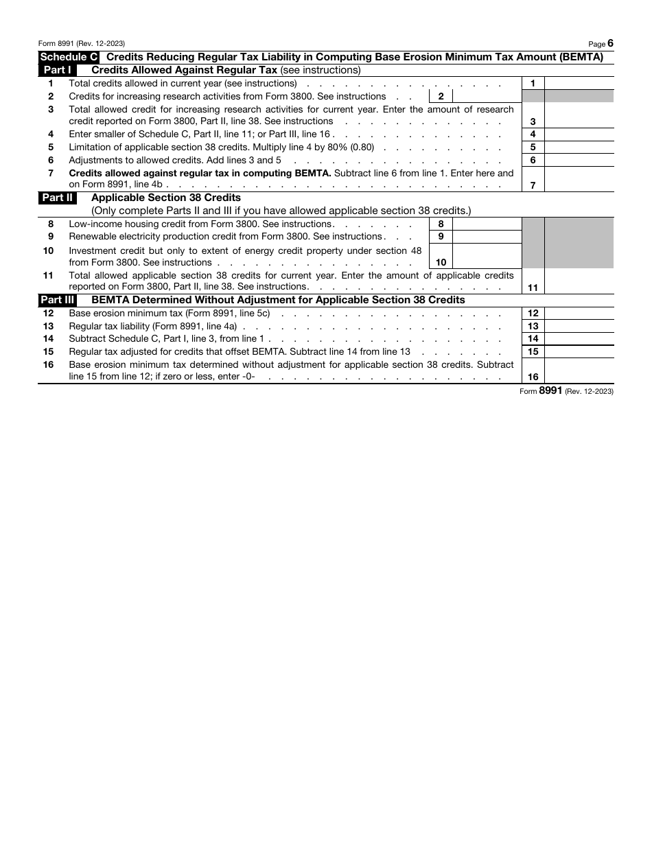 IRS Form 8991 Tax on Base Erosion Payments of Taxpayers With Substantial Gross Receipts, Page 6