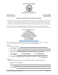 Document preview: Service Discrimination Complaint Form - Suffolk County, New York