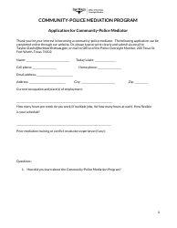 Application for Community-Police Mediator - City of Fort Worth, Texas, Page 4