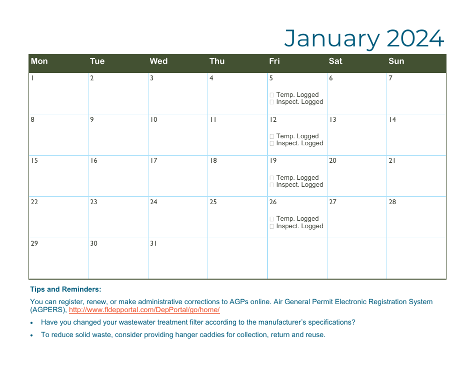 Compliance Calendar for Florida Perchloroethylene Dry Cleaners - Florida, Page 6