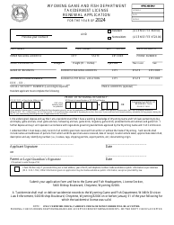 Taxidermist License Renewal Application - Wyoming