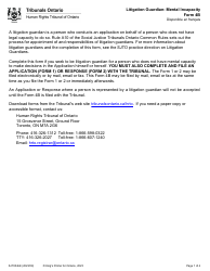 Document preview: Form 4B Litigation Guardian: Mental Incapacity - Ontario, Canada