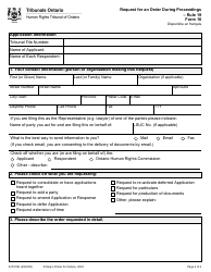 Form 10 Request for an Order During Proceedings - Ontario, Canada, Page 2