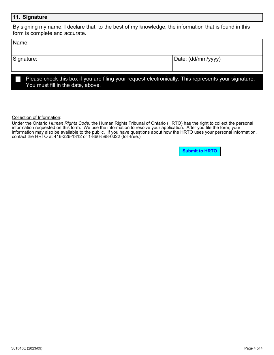 Form 10 Request for an Order During Proceedings - Ontario, Canada, Page 4