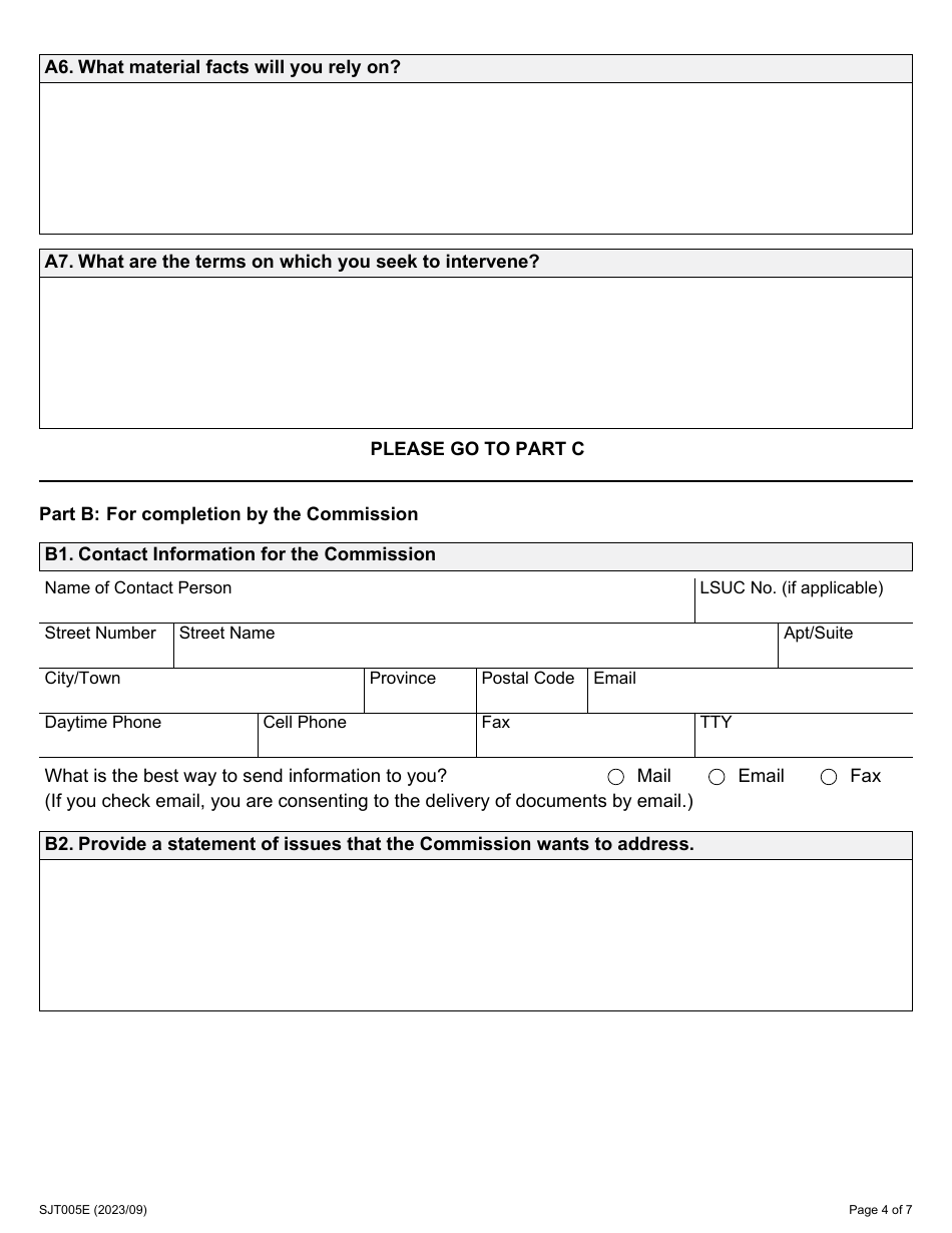 Form 5 Request to Intervene - Ontario, Canada, Page 4
