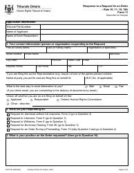 Form 11 Response to a Request for an Order - Ontario, Canada, Page 2