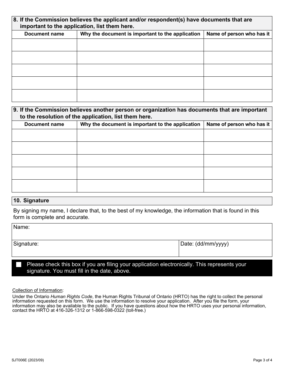 Form 6 Notice of Commission Intervention Under Section 37(2) of the Code (With Consent of Applicant) - Ontario, Canada, Page 3