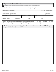 Form 19 Response to an Application for Contravention of Settlement - Ontario, Canada, Page 3