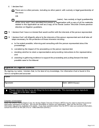 Form 4A Litigation Guardian on Behalf of a Minor - Ontario, Canada, Page 3