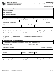 Form 18 Application for Contravention of Settlement - Ontario, Canada, Page 3