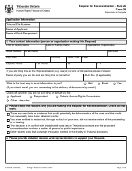 Form 20 Request for Reconsideration - Ontario, Canada, Page 2