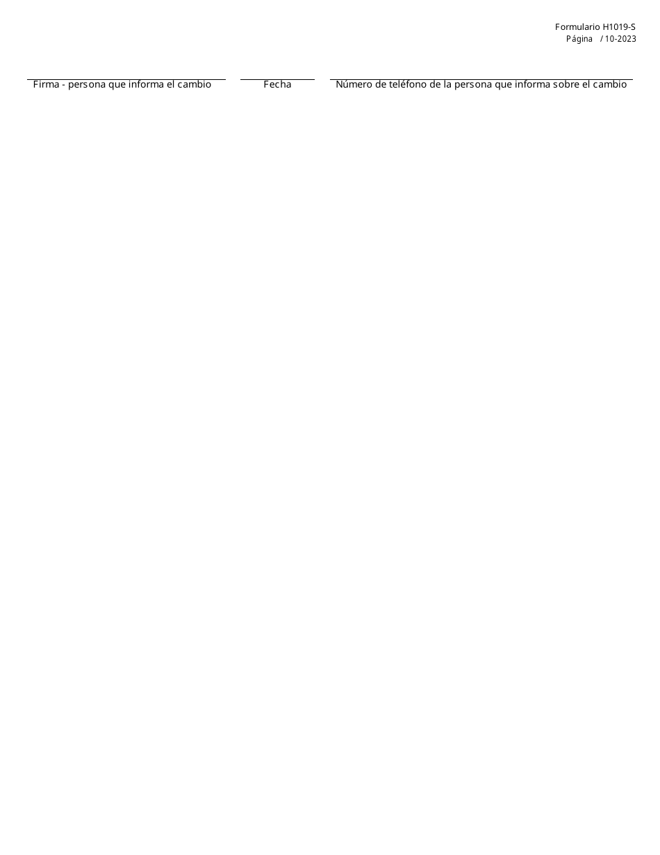 Formulario H1019-S Informe Sobre Cambios - Texas (Spanish), Page 3