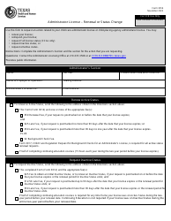 Form 3014 Administrator License - Renewal or Status Change - Texas