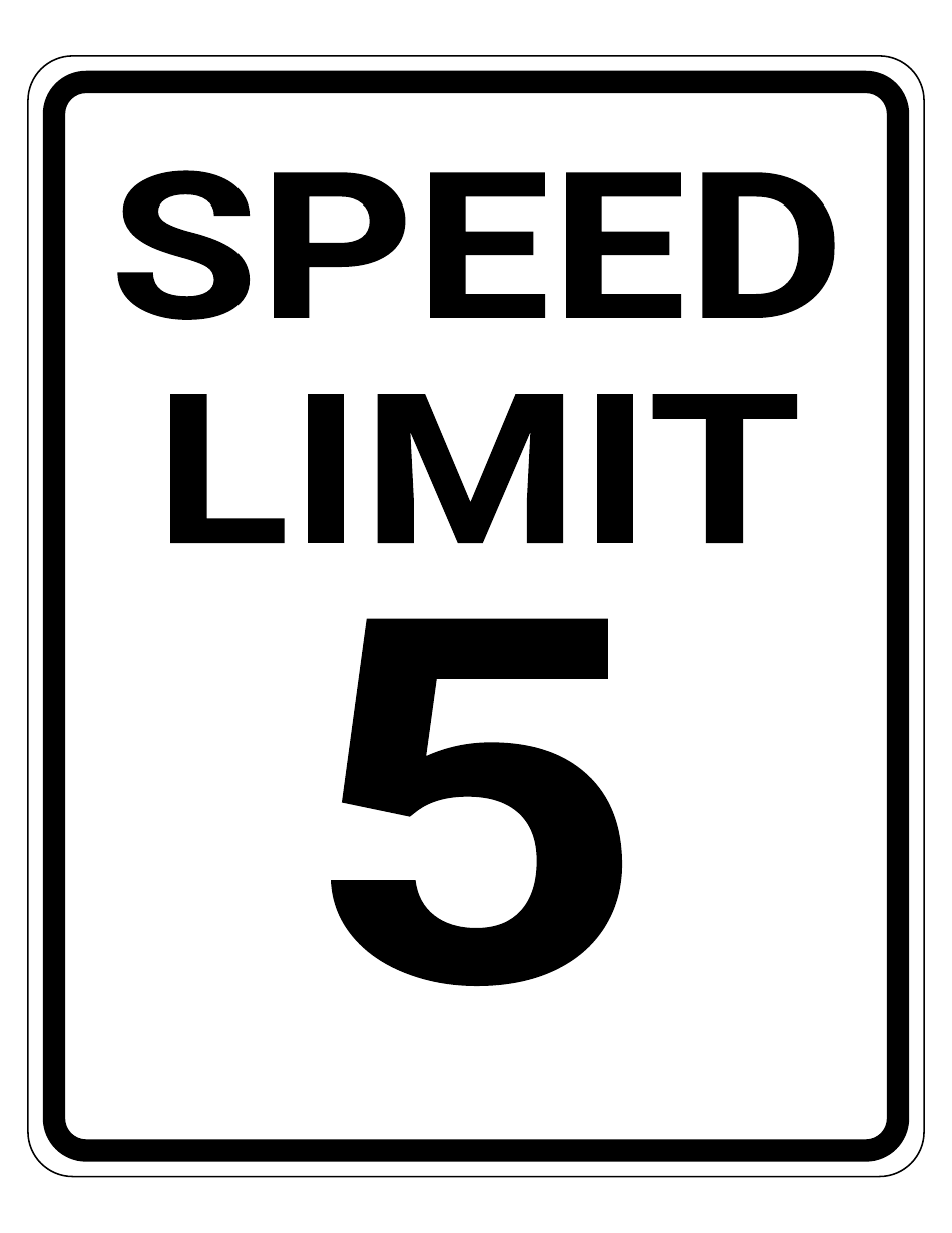 5 Mph Speed Limit Sign Template, Page 1