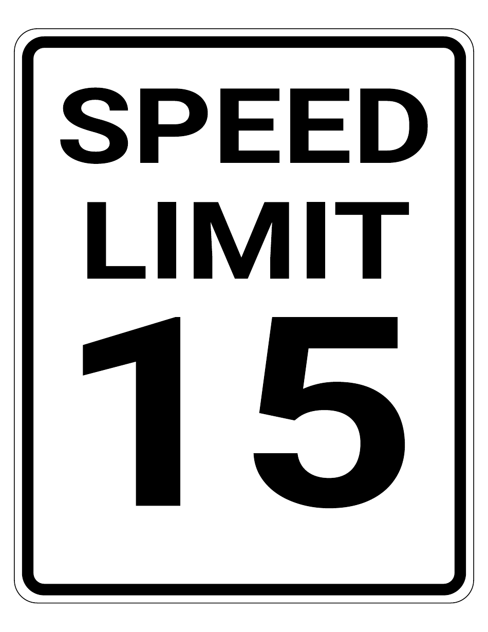 15 Mph Speed Limit Sign Template, Page 1