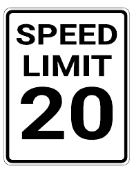 Document preview: 20 Mph Speed Limit Sign Template
