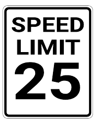 Document preview: 25 Mph Speed Limit Sign Template