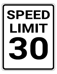 Document preview: 30 Mph Speed Limit Sign Template