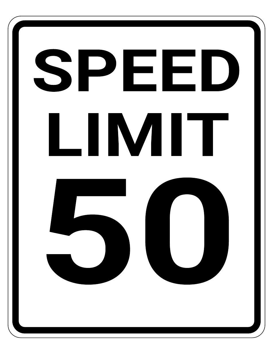 50 Mph Speed Limit Sign Template, Page 1