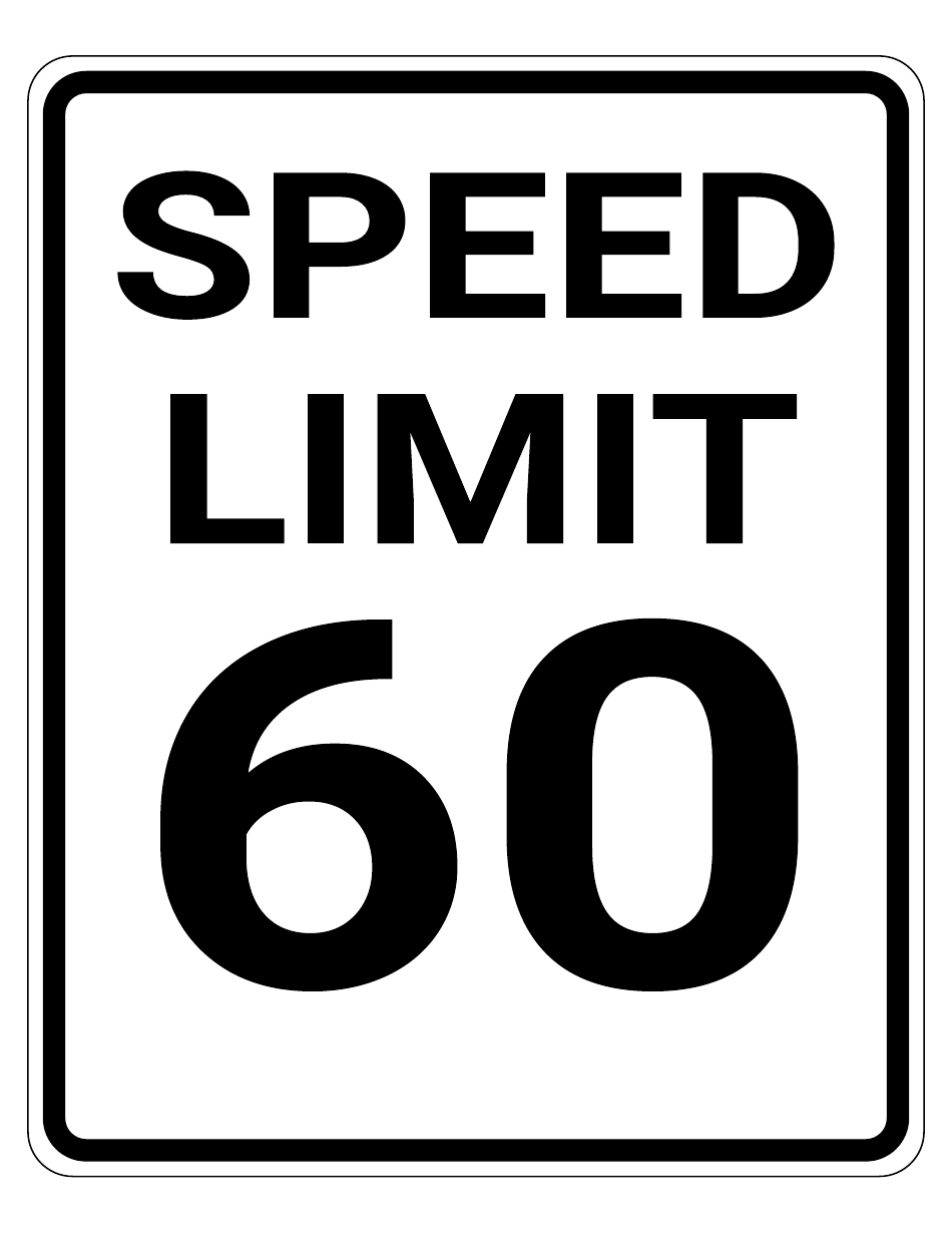 60 Mph Speed Limit Sign Template, Page 1