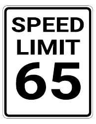 Document preview: 65 Mph Speed Limit Sign Template