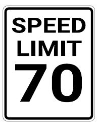 Document preview: 70 Mph Speed Limit Sign Template