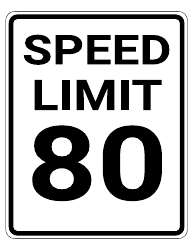 Document preview: 80 Mph Speed Limit Sign Template