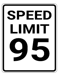 Document preview: 95 Mph Speed Limit Sign Template