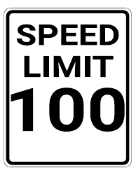 Document preview: 100 Mph Speed Limit Sign Template
