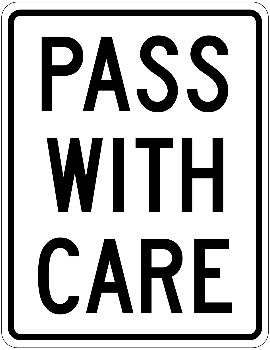 Pass With Care Sign Template, Page 1