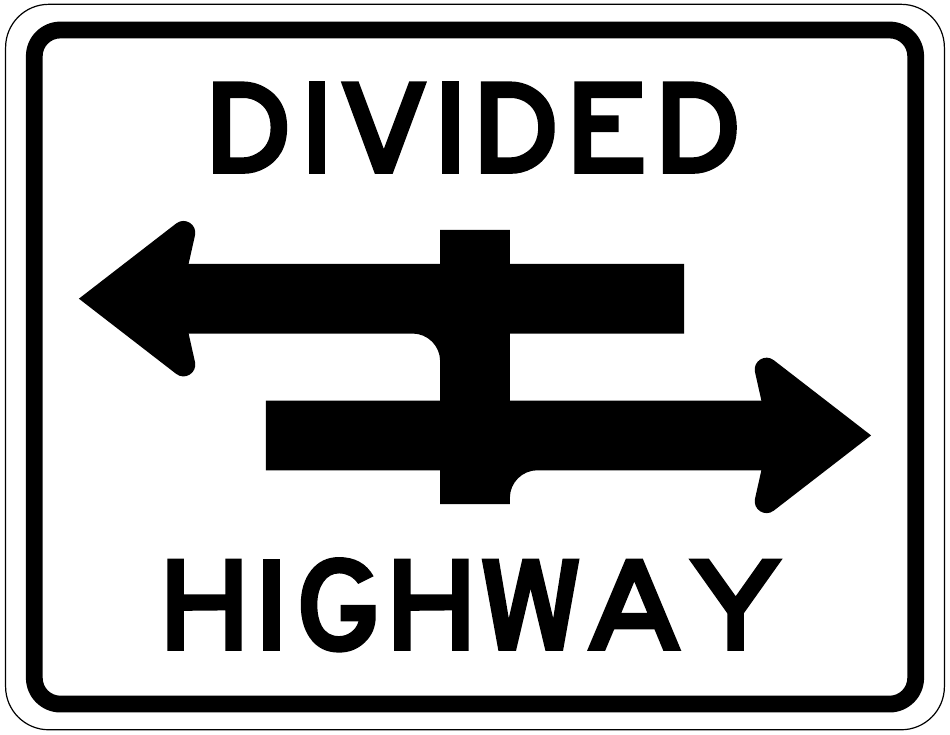 Divided Highway Sign Template, Page 1