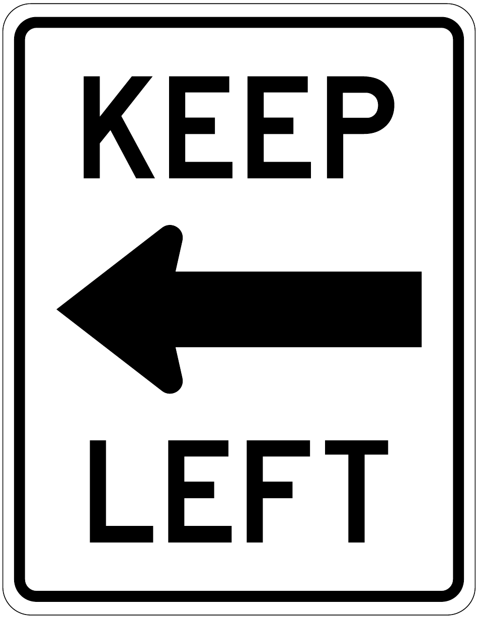 Keep Left Horizontal Arrow Sign Template, Page 1