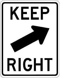 Document preview: Keep Right Diagonal Arrow Sign Template