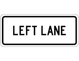 Document preview: Left Lane Sign Template