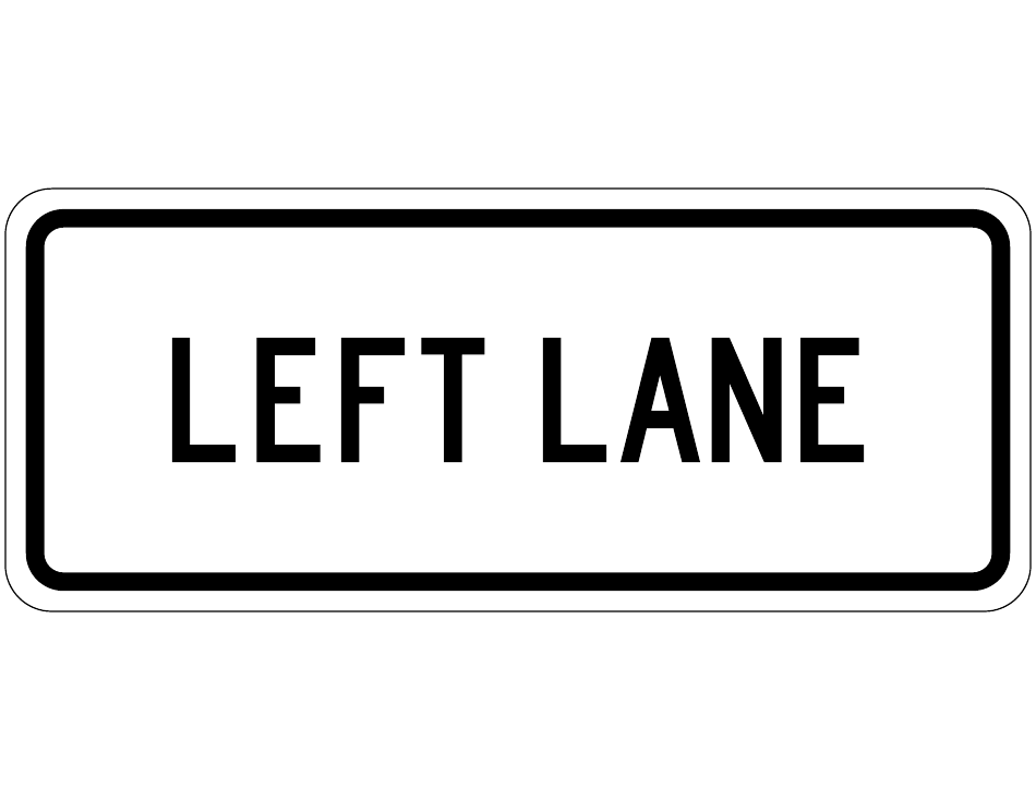 Left Lane Sign Template, Page 1