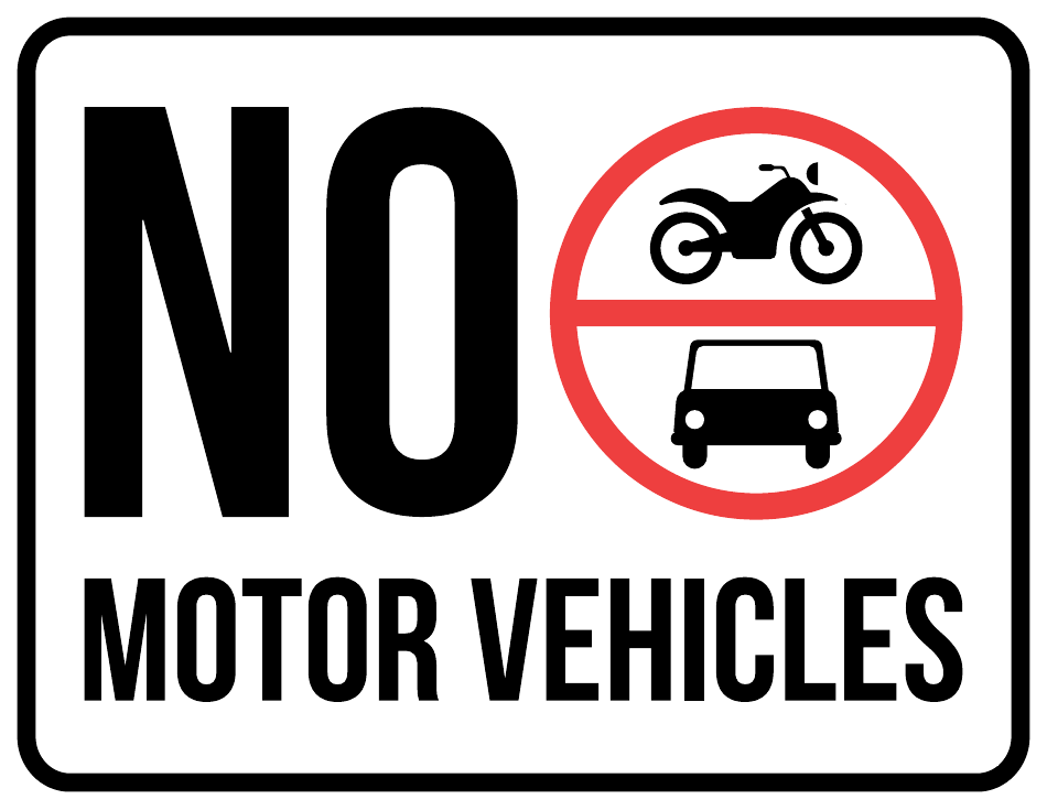 No Motor Vehicles Sign Template, Page 1