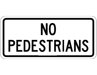 Document preview: No Pedestrians Sign Template