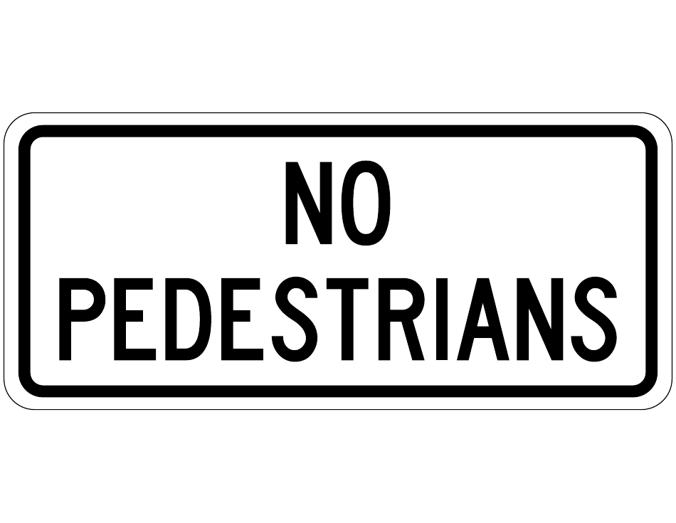 No Pedestrians Sign Template, Page 1